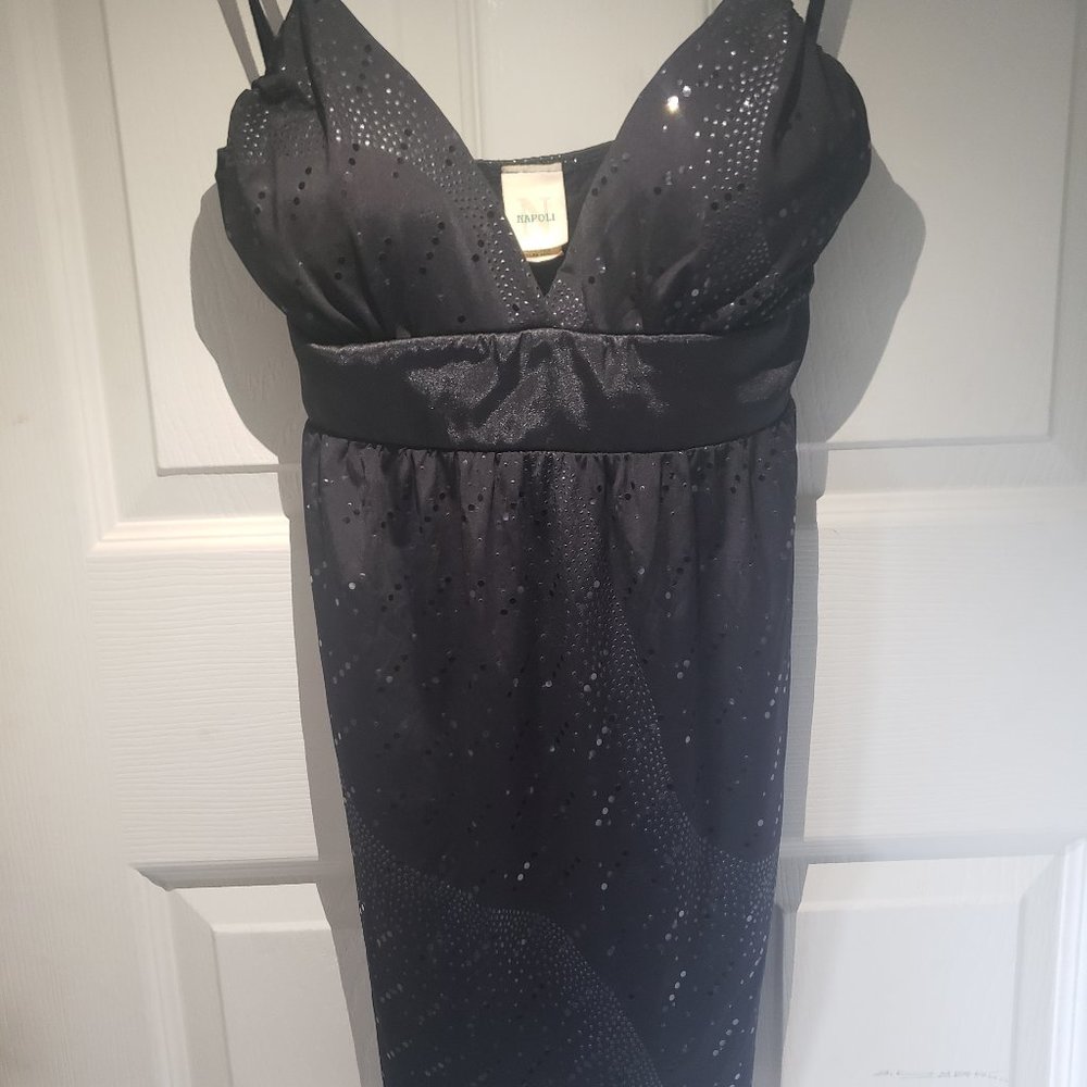 Black Sparkle Strap Blouse